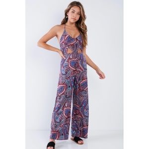 'Free Spirit' Paisley Cut Out Jumpsuit